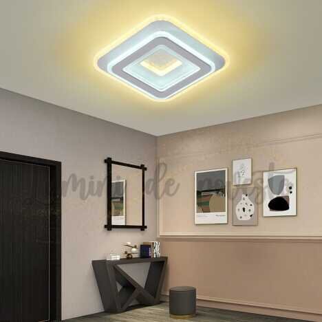 Aplica LED 88 W Charm Illusion Square, LED inclus, 3 surse de iluminare, Lumina: Cald, Natural, Rece