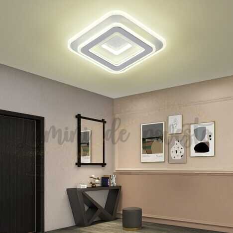 Aplica LED 88 W Charm Illusion Square, LED inclus, 3 surse de iluminare, Lumina: Cald, Natural, Rece